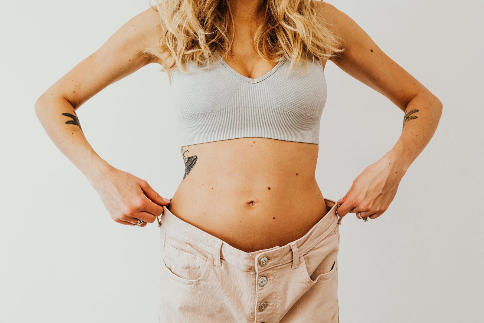 Before and after photos of someone achieving weight loss through Ayurveda