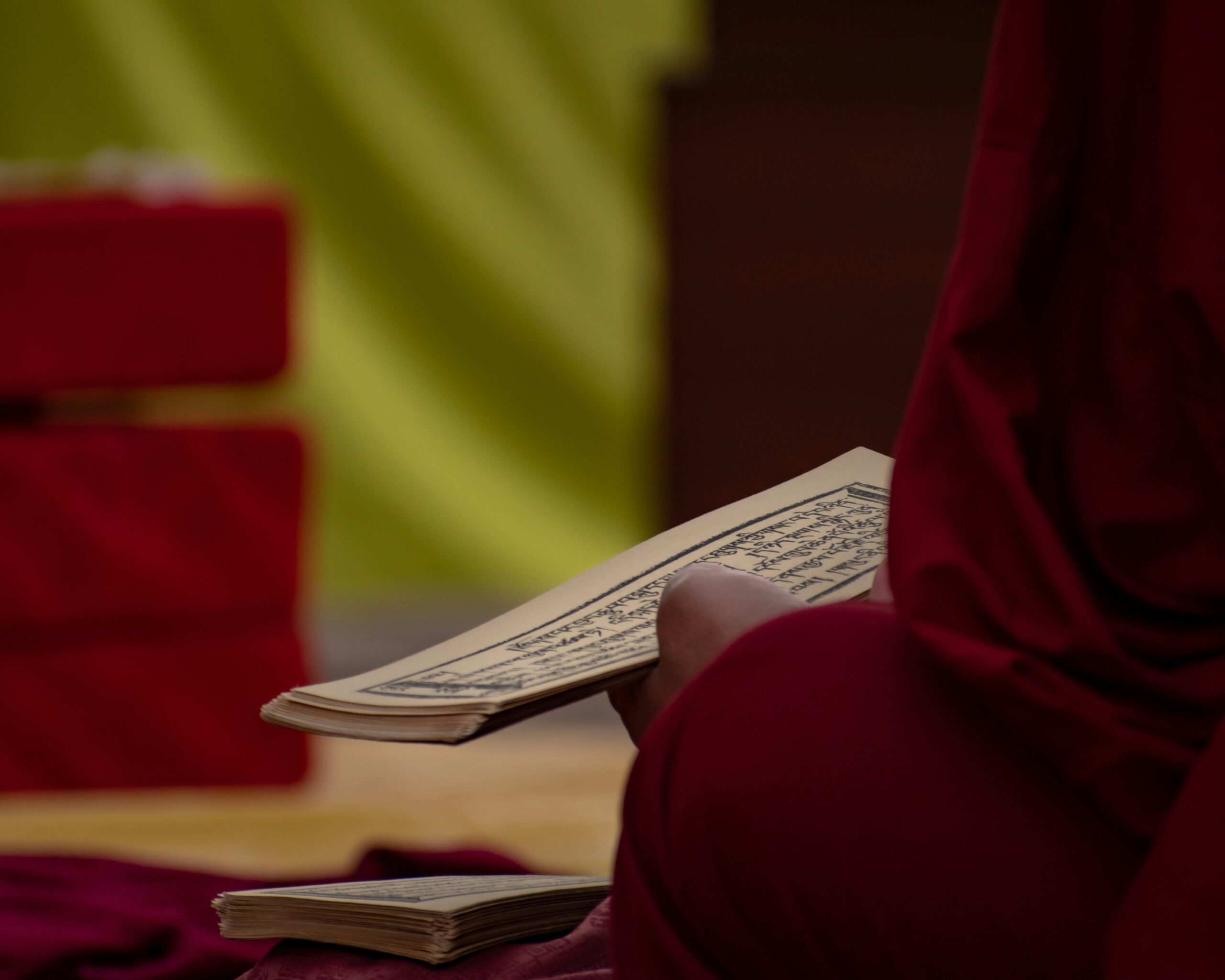 A monk reading holy scriptures